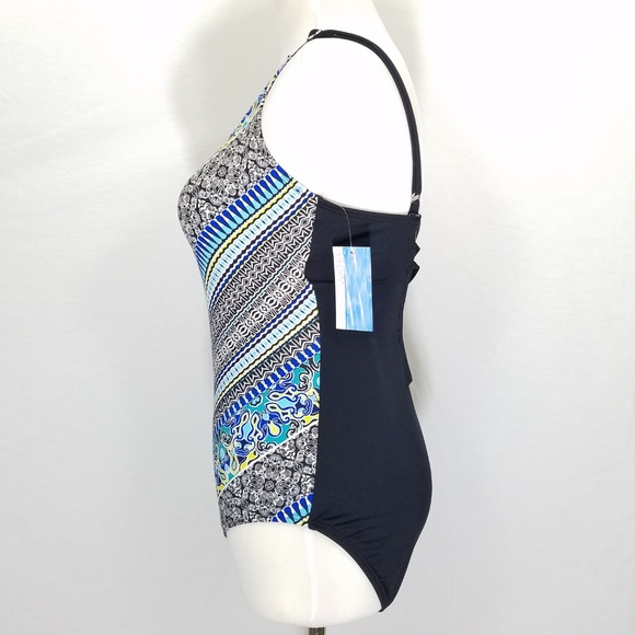 Clean Water Swimsuit Small 1 Piece Tribal Strappy - Picture 4 of 7